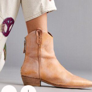 LIKE NEW! We The Free Wesley Ankle Leather Boots Color Papaya Size US 7 / EU 37
